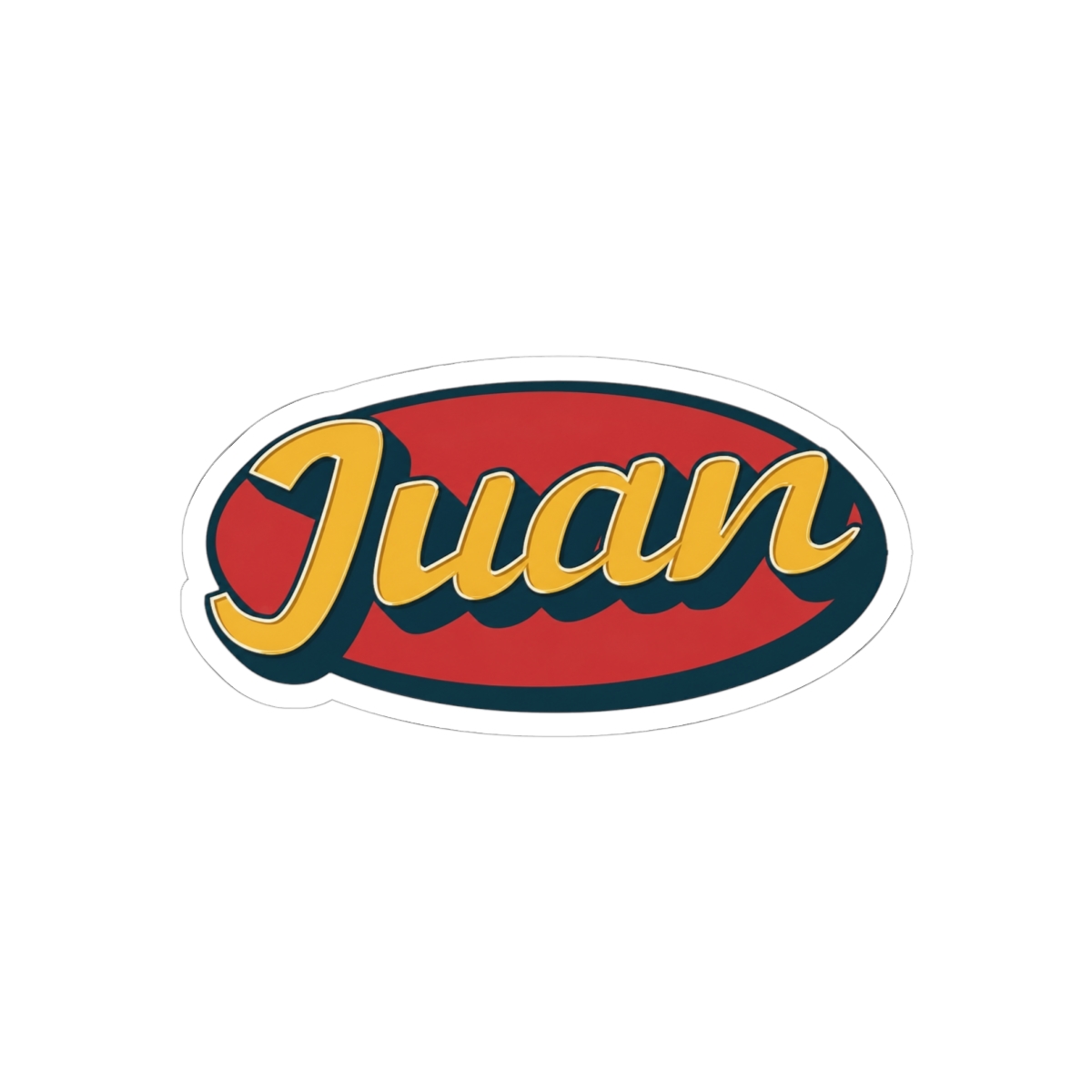 Retro Style Juan Name Sticker - Waterproof Vinyl Decal for Car Bumper, Laptop, Water Bottle, Bookcase, Phone Cases, Wall, and Window, Size - 5'' Longer Side | Juan Guarnizo