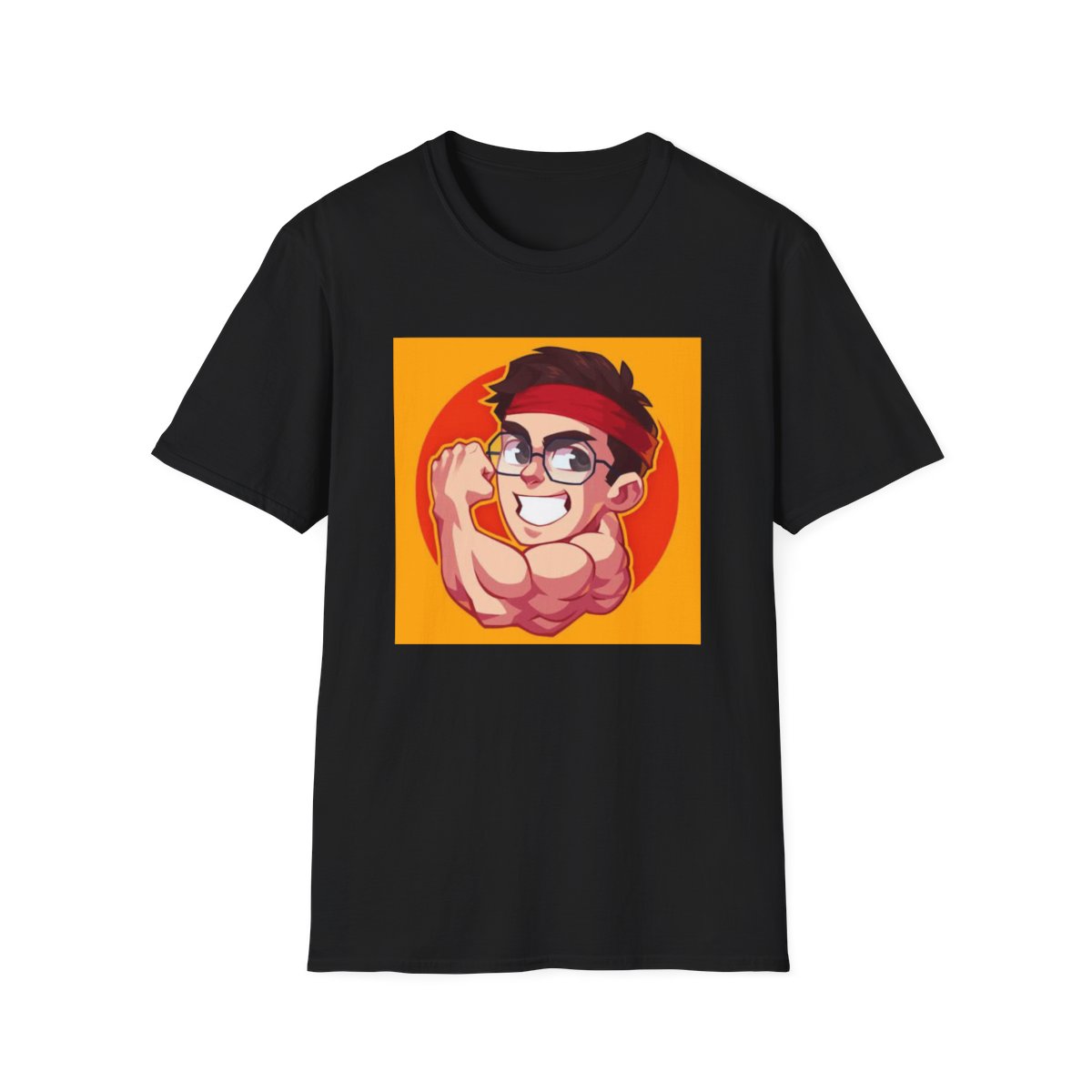 Retro Cartoon Strong Guy T-Shirt | Muscle Flex Graphic Tee | Juan Guarnizo