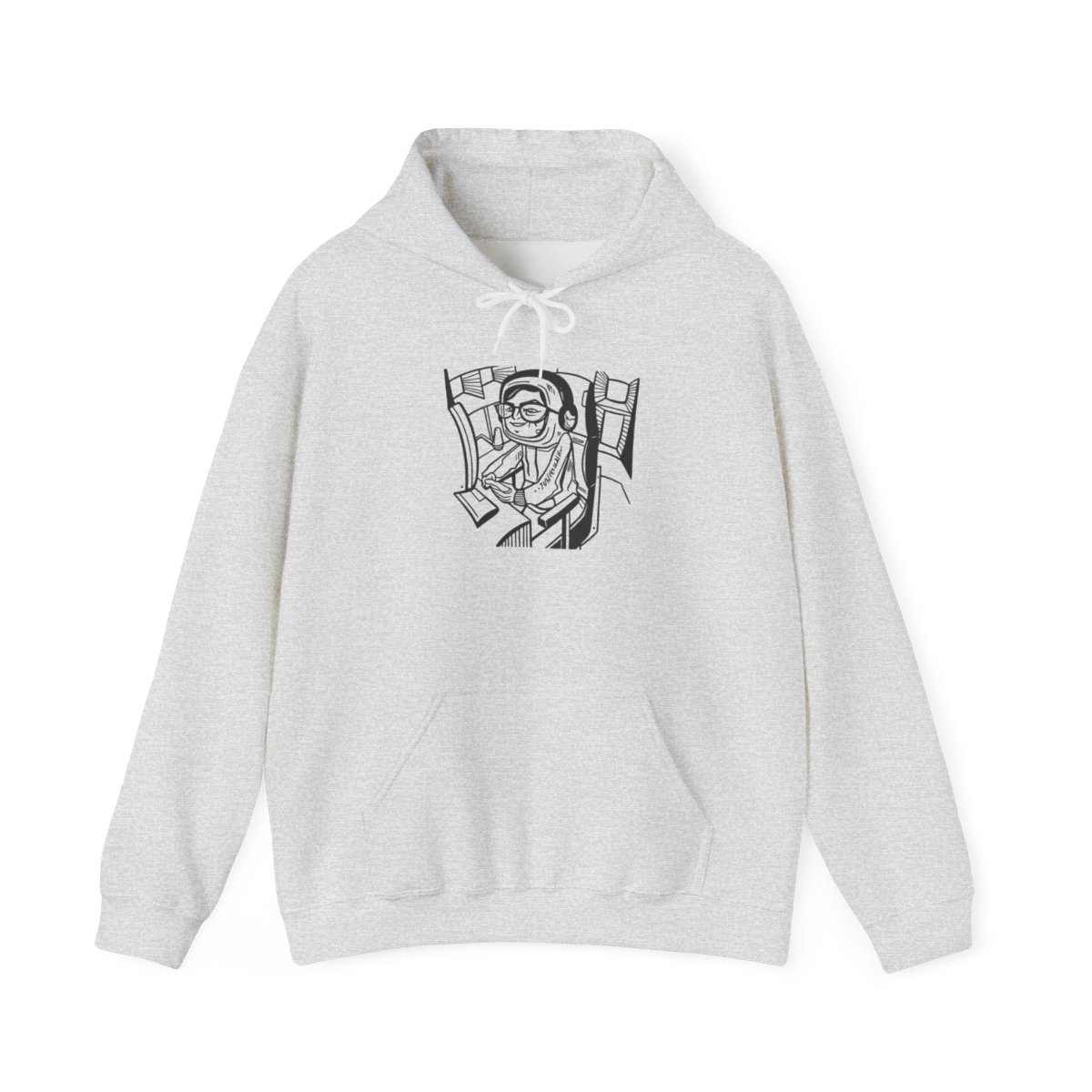 Astronaut Reading Book Hoodie | Space Illustration, Line Art | Juan Guarnizo - alternate angle 3, merchandise