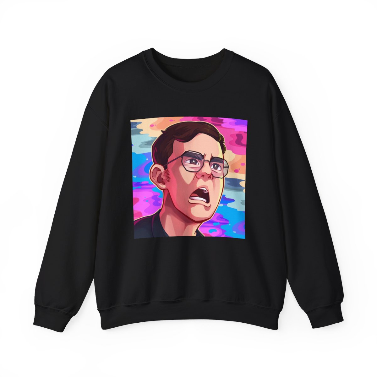 Colorful Shocked Face sweatshirt | Retro Vaporwave Portrait | Juan Guarnizo