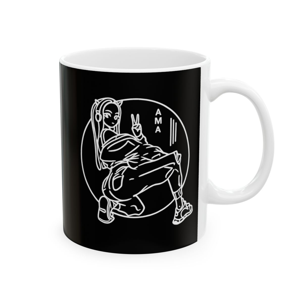 Skeleton Astronaut Mug | Black Ceramic Coffee Cup | Juan Guarnizo
