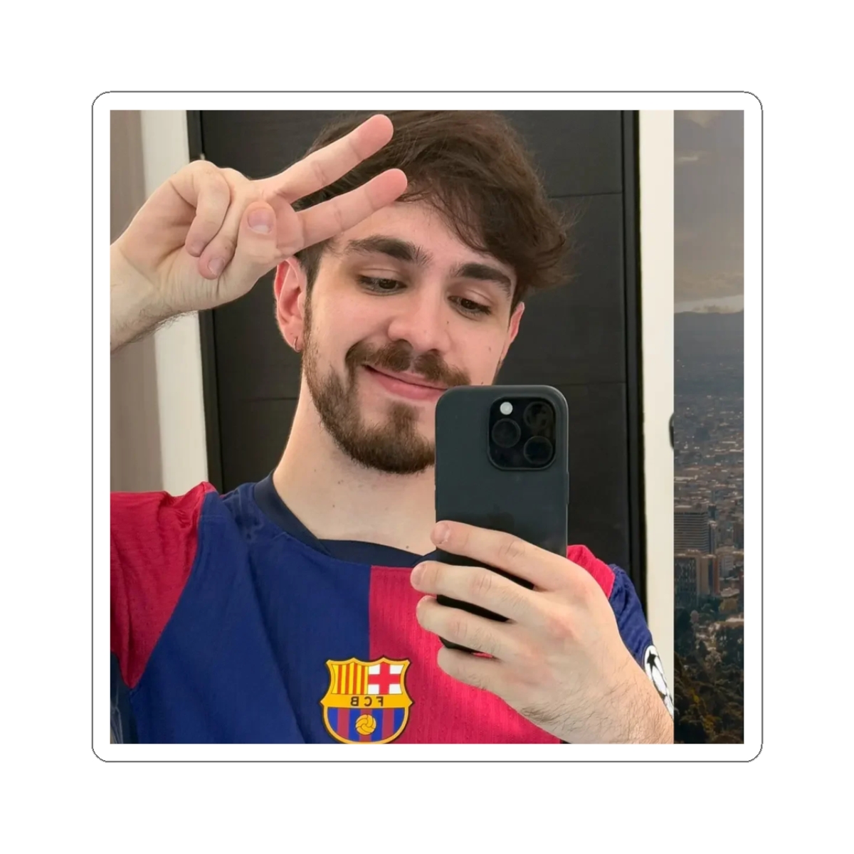 Selfie Photo Kiss-Cut Sticker | Square Personal Photo Sticker | Juan Guarnizo