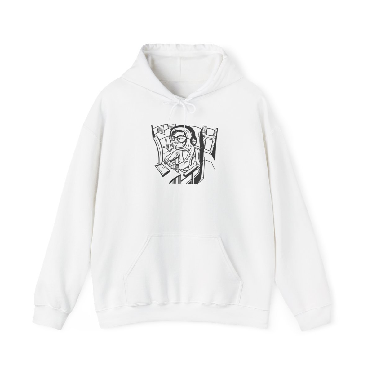 Astronaut Reading Book Hoodie | Space Illustration, Line Art | Juan Guarnizo