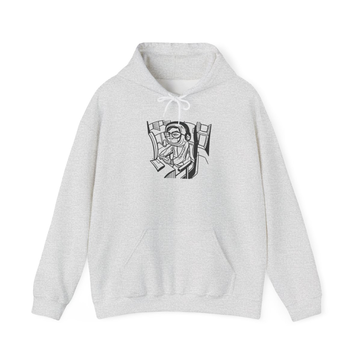 Astronaut Reading Book Hoodie | Space Illustration, Line Art | Juan Guarnizo - alternate angle 3, merchandise